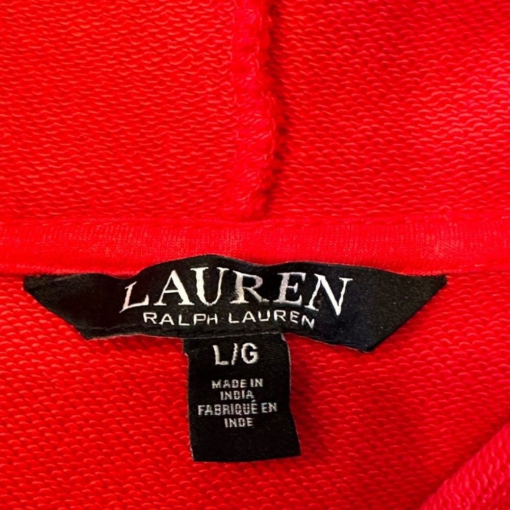 Lauren Ralph Lauren Hoodie Dress NWOT SZ LGE Red White Navy Blue Tie Dye Sporty - Picture 10 of 16